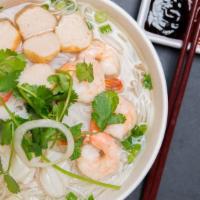 Seafood Pho · Popular Items. Shrimp, squid, imitation crab, fish balls, comes with our signature Chicken B...