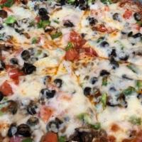 Supreme Pizza · Pepperoni, Canadian bacon, sausage,  bell pepper, onions, mushrooms, black olives.