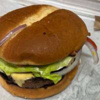 Mushroom Burger · Mushroom burger. This delicious juicy hamburger is topped with mushrooms cheese pickles mayo...