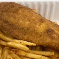 Tilapia And French Fries · Fried tilapia with french fries seasoned beautifully