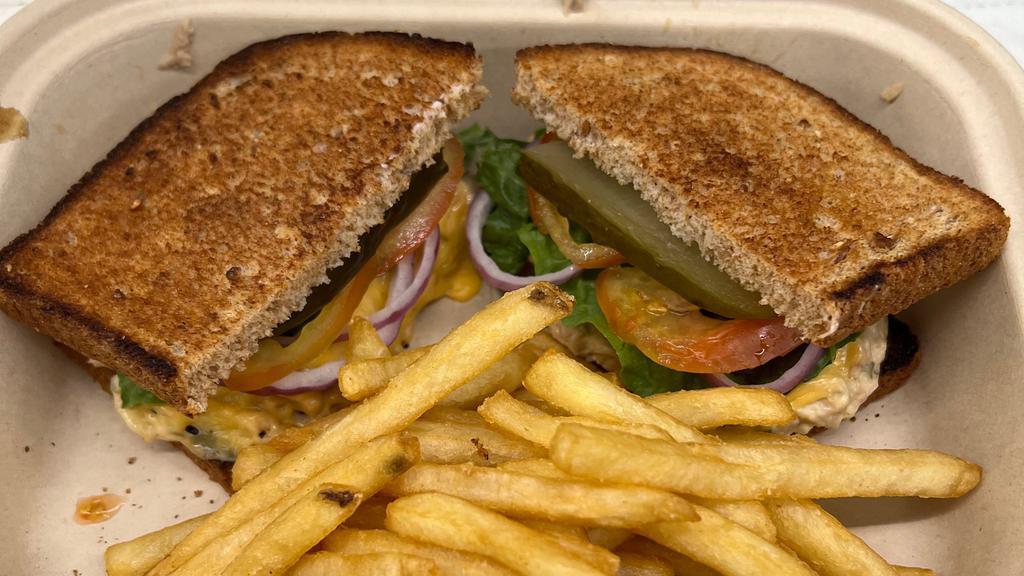 Blt With Chips And Drink · Crispy bacon on grilled whole wheat with lettuce tomatoes and   $1.00  extra for cheese $1.00 extra for avocado