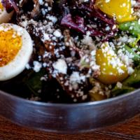 The Tamarind Cobb · Mesclun mix, pickled peppers, egg, grilled mushroom