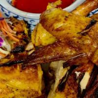 Thai Style Bbq Chicken · Grilled BBQ chicken Thai style. Served with sweet sour sauce.