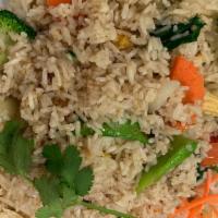 Vegetable Fried Rice · Fried rice with mixed vegetables and egg.