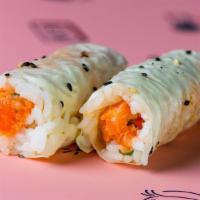 Salmon & Yuzu Handroll · Salmon yuzu, sushi rice wrapped in soy paper. 2 pieces