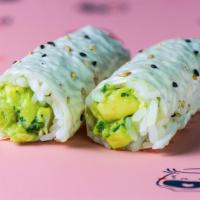 Truffle & Avocado Handroll · Truffle avocado, sushi rice wrapped in soy paper. 2 pieces