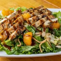 Chinese Chicken Salad · Lettuce, grilled chicken, toasted almonds,mandarin halves, topped with oriental dressing and...