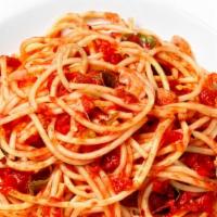 Spaghetti Marinara · Spaghetti pasta tossed with our homemade marinara sauce.
