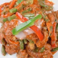 Spicy Crispy Fish · Deep fried fillet sole fish stir fried in spicy curry sauce.