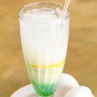 Soda Egg · Perfectly stirred of Canada dry, egg, condensed milk and a touch of Asian green syrup.