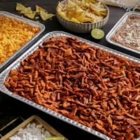 Family Pack #1 (2-4 People) · 1 lb. of choice of meat, 16 oz. of rice, 16 oz. of beans, 8 oz. of salsa, 8 oz. of pico de g...
