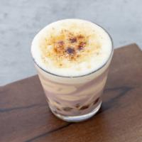 Taro Mix Burnt Cream  · Real taro mash placed around the cup with a Jasmine green milk tea base. Cheese foam is spri...