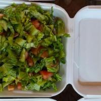 Green Salad · Organic Spring Mix-(A Blend of Tender Baby Greens), parsley, tomatoes, cucumbers, and served...