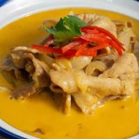 Yellow Curry · Vegetarian, gluten-free. Choice of veggie or meat with Yellow curry sauce, potatoes, carrots...