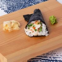 Shrimp Hand Roll · Shrimp with sushi rice, wrapped in nori.