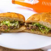 Carne Asada Torta · Carne Asada + Guacamole + Lettuce