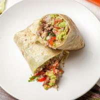Carnitas Burrito · Meat, guacamole(comes with tomato), and pico de gallo.