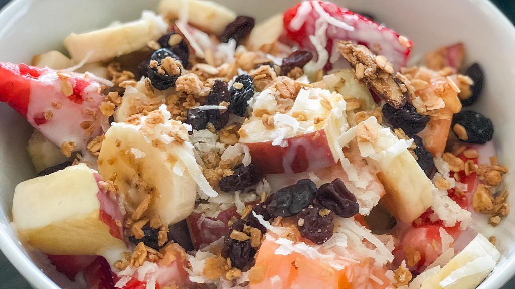 Bionico · A variety of seasonal fresh fruit, topped with our homemade sweet cream, and granola.