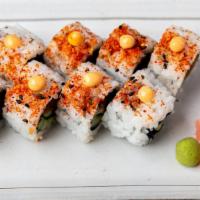 Spicy Tuna Roll · Spicy. Spicy tuna, cucumber. Items are served raw or undercooked or contain or may contain r...