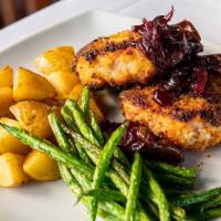 Crusted Pork Loin · COLEMAN NATURAL PANKO CRUSTED OVEN ROASTED PORK TENDERLOIN IN AN APPLE PEAR CRANBERRY CHUTNE...