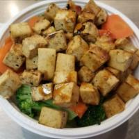 Mini Tofu Bowl · Tofu served over your choice of white rice, brown rice, veggies or half rice and half veggie...