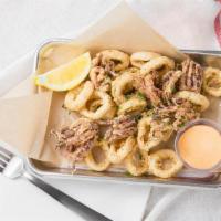Calamari Fritti · Fried squid, parsley, house-sriracha sauce
