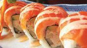 Alaska Roll · California roll topped with fresh salmon.