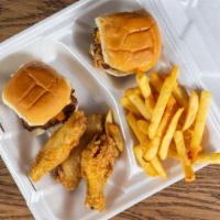 5 Wings, 2 Sliders And 1 Side · 5 Wings, 2 Chicken or Beef Sliders, and 1 Side