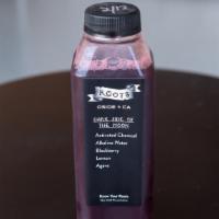 Dark Side Of The Moon · Activated Charcoal, Alkaline Water, Blackberry, Lemon, Agave.
