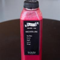 Beetwood Mac · Red Beet, Carrot, Apple, Lemon, Ginger.