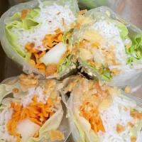 Fresh Roll · Vegan, Gluten free. Mix green, mint, cucumber, carrot, rice noodle, rice paper wrap, peanut ...