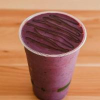 Uncle'S Acai · Crafted with Almond Milk, Acai, Banana, Blueberry, and Honey