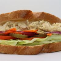 Chicken Sandwich · lunch sandwich comes with lettuce, pickled cucumber, carrot and onion.