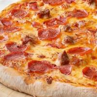 Oink Oink Pizza · Bacon, pepperoni, smoked ham, Italian sausage, mozzarella, and tomato sauce.