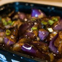Eggplant Vermicelli & Groud Pork Clay Pot · Spicy garlic sauce egglant and ground pork over vermicelli