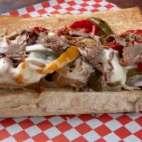 Philly Cheesesteak, Sliced Tri Tip, Grilled Peppers & Onions, Jack Cheese (Mayo Only) · 