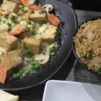 Mixed Veggie Tofu Rice Bowl · Seasonal assorted veggie tofu rice bowl wtih your choice of white or brown rice