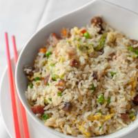 Pork Fried Rice · Chicken, with pork, peas, carrots and lettuce