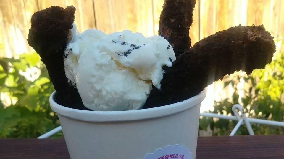 Oreo Churros · Traditionally made churros rolled in crushed Oreo dust.