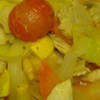 Yellow Curry** · A choice of chicken or beef sauteed in mild Yellow curry sauce with pineapple, onions, mushr...