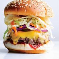 Coleslaw Burger · Coleslaw, American cheese, Fries & Ketchup