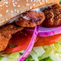 Crispy Fried Chicken Sandwich · Lettuce, Tomato, Pickles, Onions & Mayo