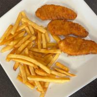 Chicken Tenders · 3 piece chicken tenders and french fries.