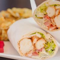 Chicken Kabob Wrap · All white chicken breast, garlic paste, lettuce, tomato and house dressing.