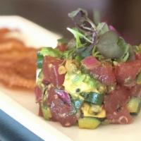 Big Eye Tuna Poke · Avocado, inamona jus, wonton chips.

Consuming raw or under cooked meat, fish or poultry may...