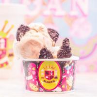 Cookie Monster · Vanilla based ice cream made with lots or OREO cookie chunks and freshly baked chocolate chi...