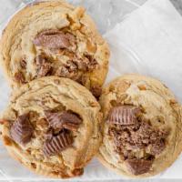Decadent Peanut Butter Cookies · Freshly baked peanut butter cookies with peanut butter swirls, chocolate peanut butter cups ...