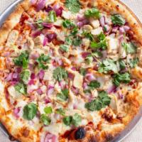 Bbq Chicken Pizza · Bbq sauce, chicken, cilantro, and onion.