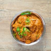 Lamb Rogan Josh · Fresh boneless cubes of lamb with slivered ginger and special onion gravy.