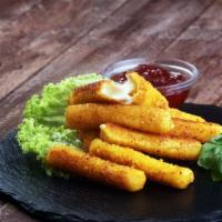 Mozzarella Sticks · Mozzarella cheese battered and deep fried.